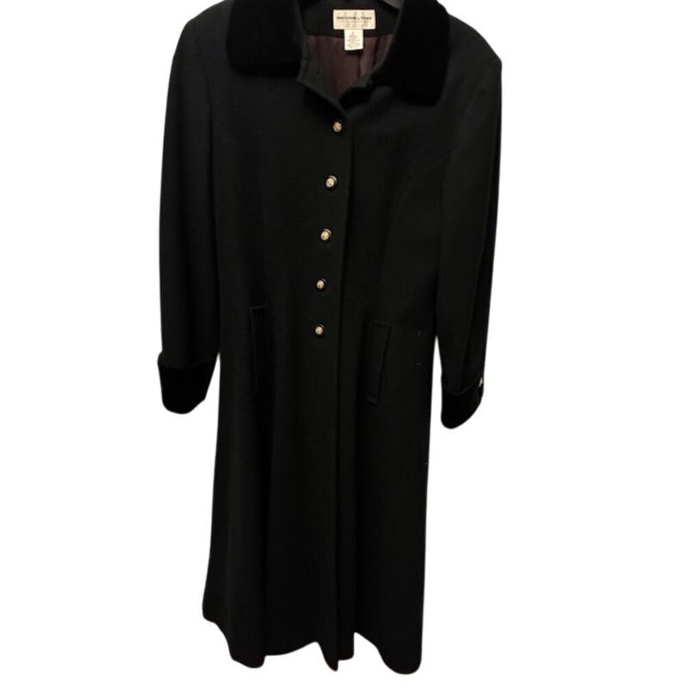 Preston & York 100% Wool Women’s Coat, Size 4 Velvet Collar & Cuffs Old Money - Picture 1 of 8